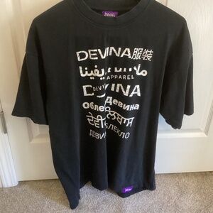 Men’s DEVINA APPAREL BLACK GRAPHIC TEE SHORT SLEEVE SIZE XL